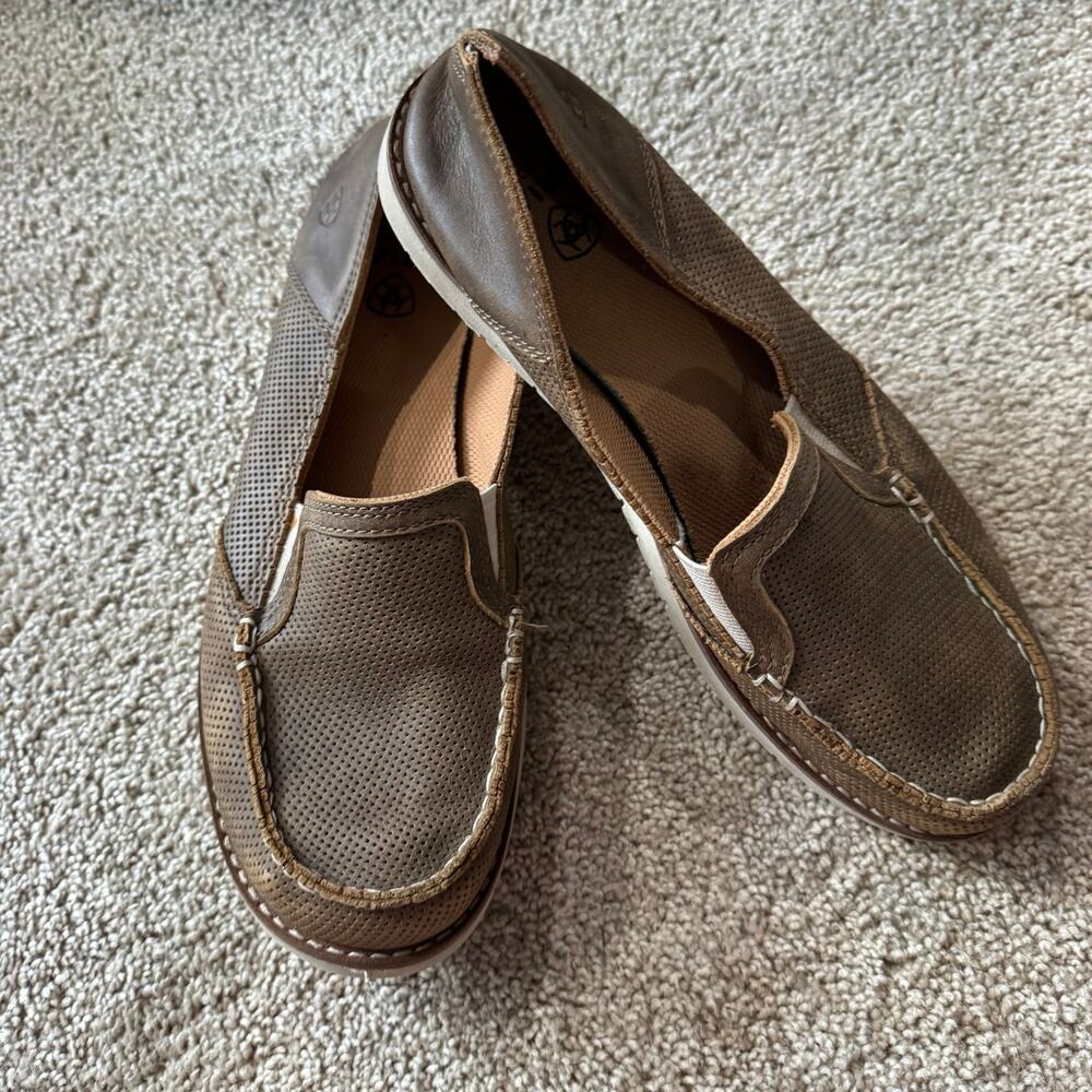 Ariat Women's Cruiser 360 Bomber Brown Suede Leather SlipOn Casual Shoe Size 9.5